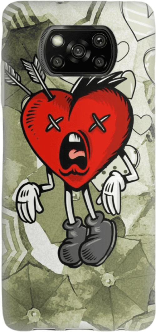 Heart Silicone case Θήκη για Xiaomi Poco X3 / X3 Pro red