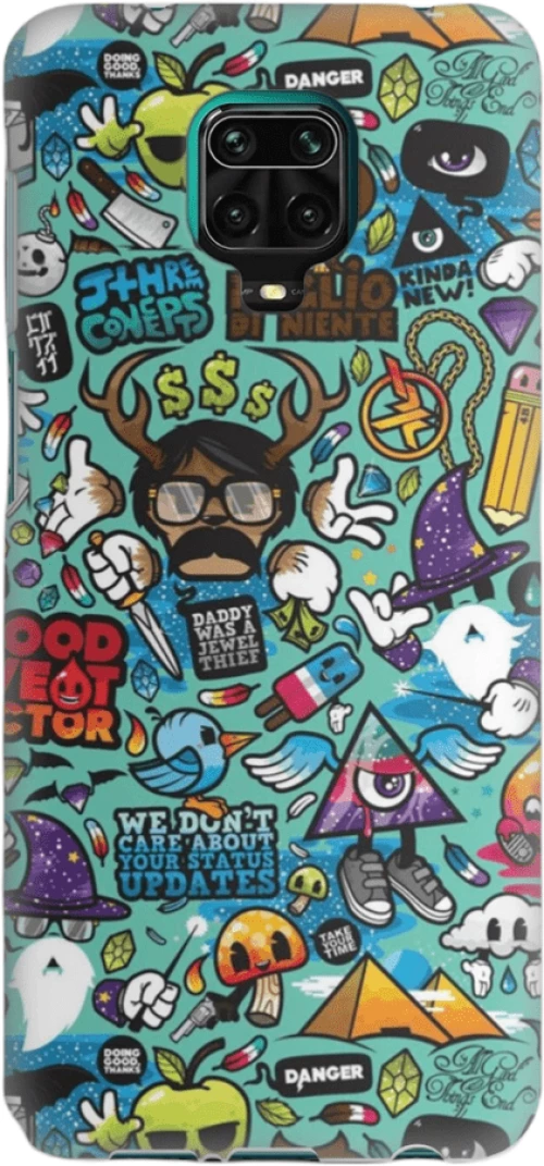 Comic Silicone case Θήκη για Xiaomi Redmi Note 9S / 9 Pro / 9 Pro Max green