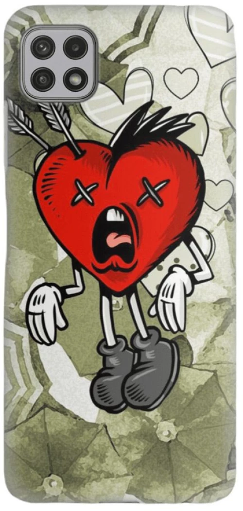 Heart Silicone case Θήκη για Samsung Galaxy A22 5G red