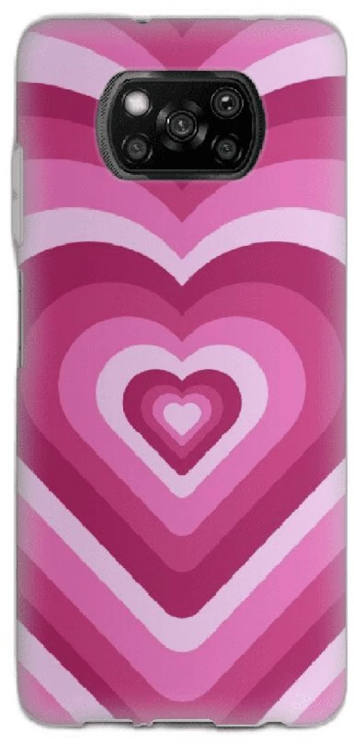 Hearts Silicone case Θήκη για Xiaomi Poco X3 / X3 Pro pink