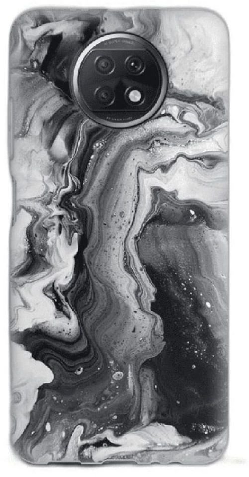 Glossy Marble Custom Silicone case Θήκη για Xiaomi Redmi Note 9T black-white 2
