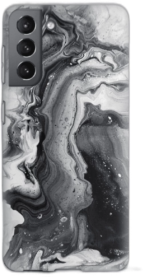 Marble Silicone case Θήκη για Samsung Galaxy S21 black-white 2