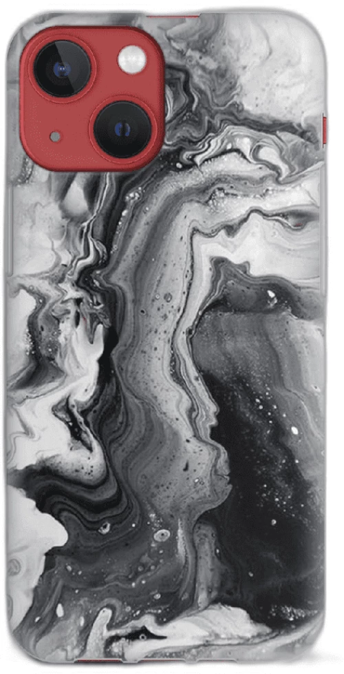 Marble Silicone case Θήκη για Iphone 13 Mini black-white 2