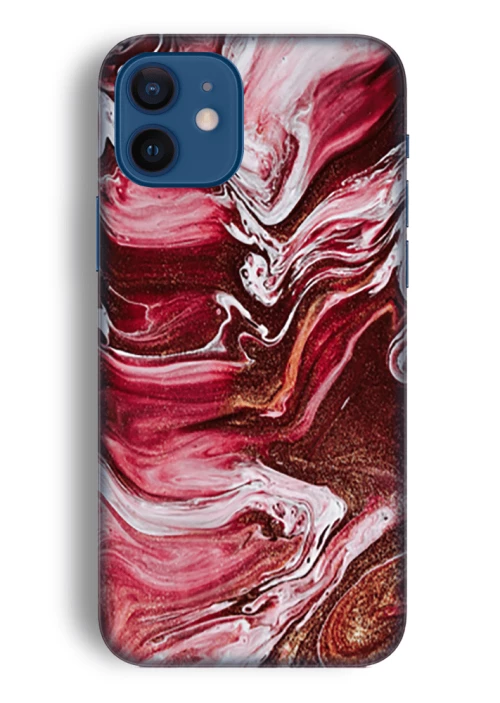 Marble Silicone case Θήκη για Iphone 12 Mini red