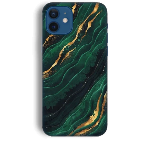 Marble Silicone case Θήκη για Iphone 12 green