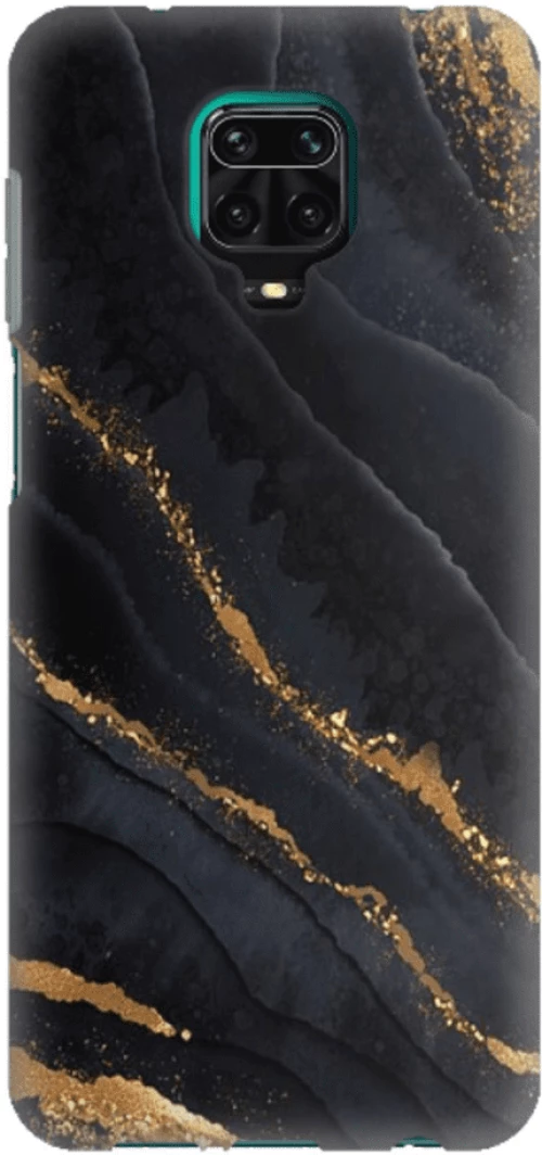 Marble Silicone case Θήκη για Xiaomi Redmi Note 9s / 9 Pro / 9 Pro Max black-gold