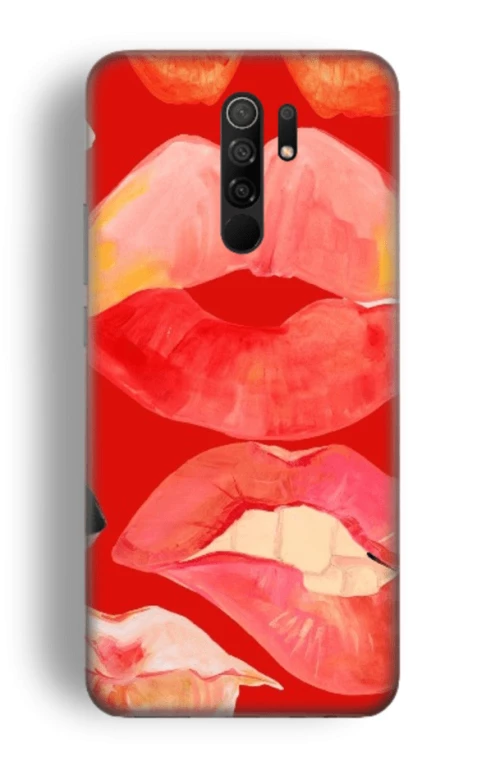 Lips Silicone case for Xiaomi Redmi 9 red