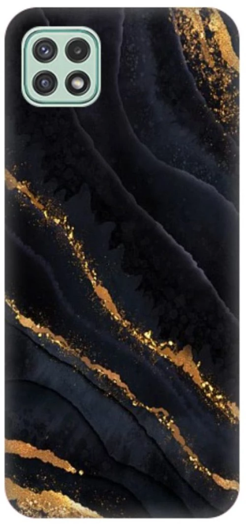 Marble Silicone case Θήκη για Samsung Galaxy A22 5G black-gold