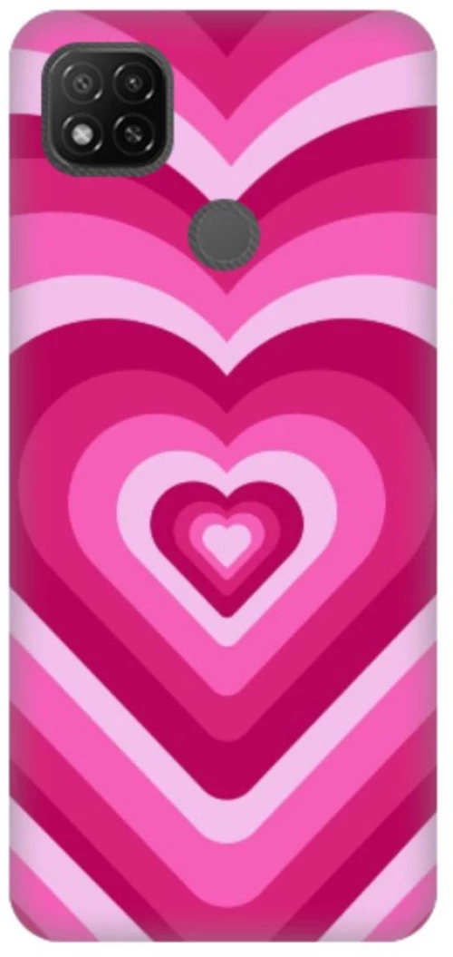 Hearts Silicone case for Xiaomi Redmi 9C pink