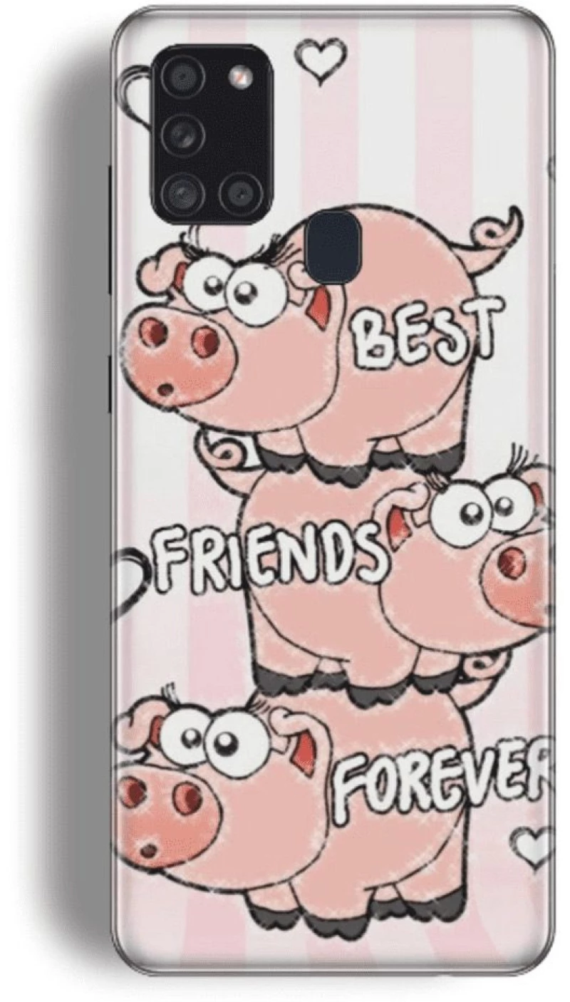 Best Friends Forever Silicone case Θήκη για Samsung Galaxy A21S pink