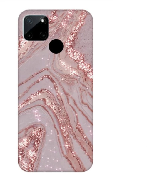 Glossy Marble Custom Silicone case Θήκη για Realme C21Y/C25Y pink