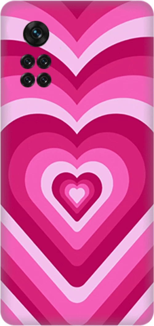 Glossy Heart Custom Silicone case Θήκη για Xiaomi Poco X4 Pro 5G pink
