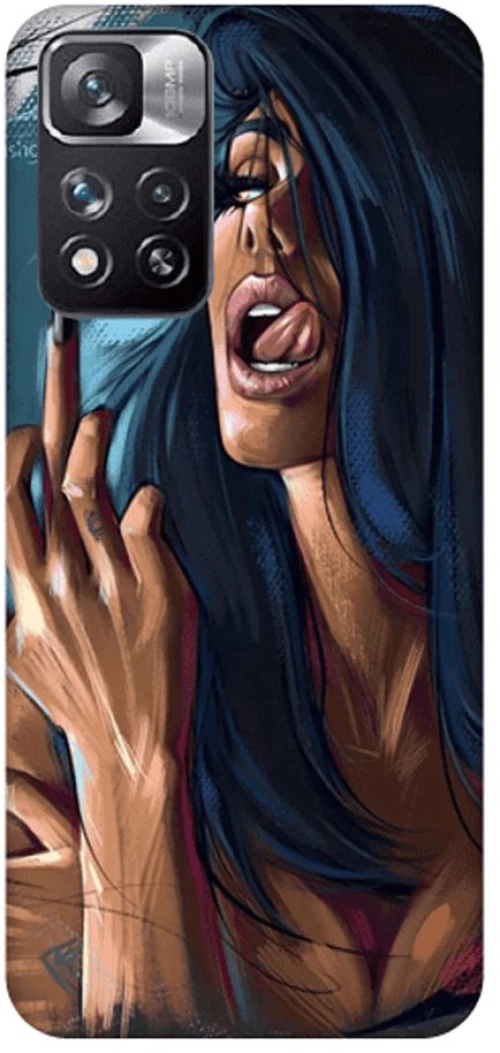 Woman Silicone case Θήκη για Xiaomi Redmi Note 11 Pro+ (Plus) blue