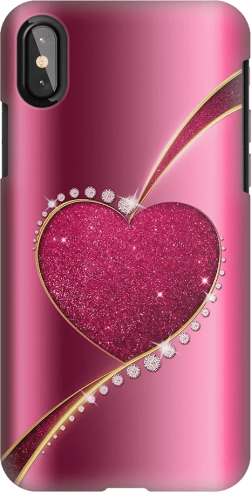 Shining Heart Silicone case Θήκη για IPHONE X / XS pink