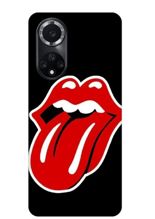 Glossy Rolling Stones Custom Silicone case for Honor 50 / Nova 9 black-red