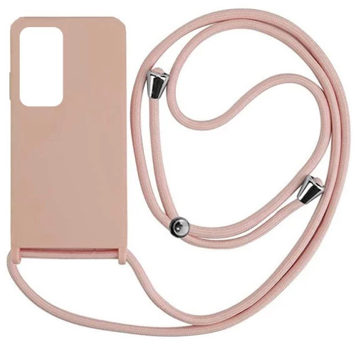 Cord Silicone back cover Case με κορδόνι για Samsung Galaxy A52s / A52 5G / 4G nude*