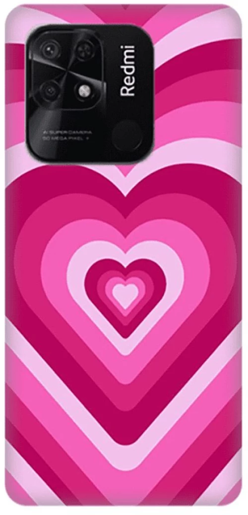 Hearts Silicone case Θήκη για Xiaomi Redmi 10c pink