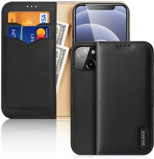 Dux Ducis Hivo Genuine Leather Bookcase type case Θήκη για iPhone 13 black*
