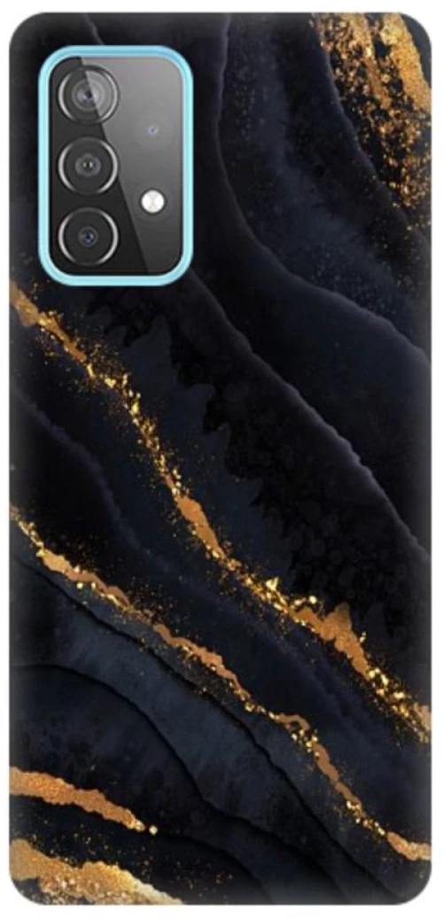Marble Silicone case Θήκη για Samsung Galaxy A73 5G black-gold