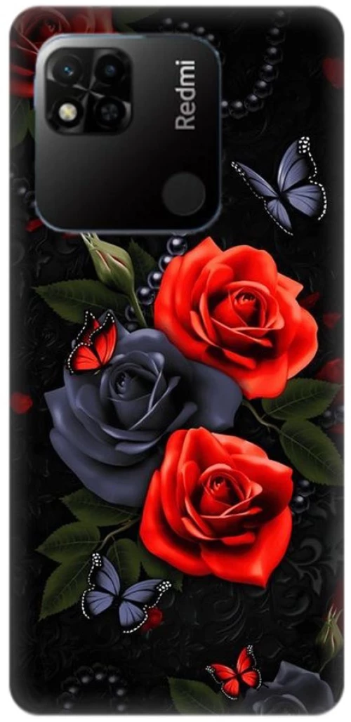 Roses Silicone case Θήκη για Xiaomi Redmi 10A Black