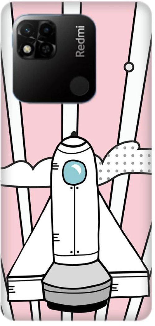 Comic Spacecraft Silicone case Θήκη για Xiaomi Redmi 10A Pink