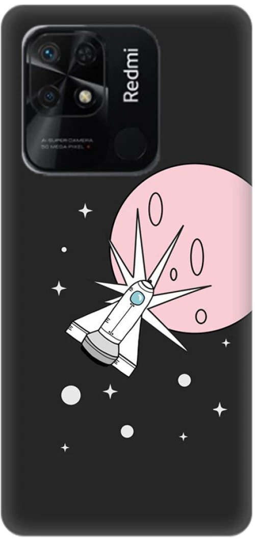 Comic Spacecraft Silicone case Θήκη για Θήκη για Xiaomi Redmi 10c Black