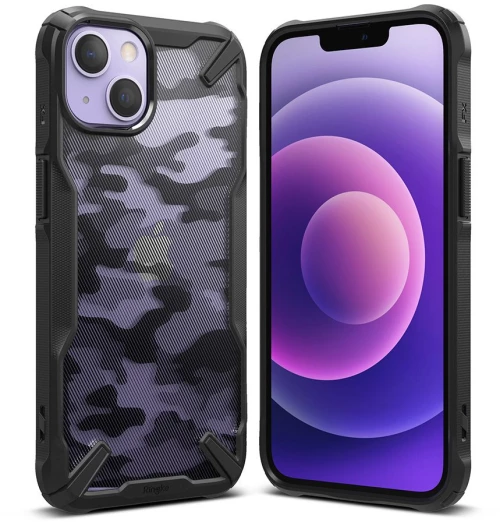 Ringke Fusion X Design durable PC Case with TPU Bumper θήκη για iPhone 14 camo black*