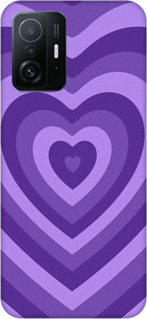 Hearts Silicone case Θήκη για Xiaomi 11T 5G / 11T Pro 5G Purple