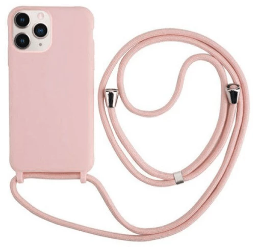Cord Silicone back cover Case Θήκη με κορδόνι για Iphone 14 Pro nude*