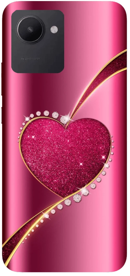 Shining Heart Silicone case Θήκη για Realme C30 pink