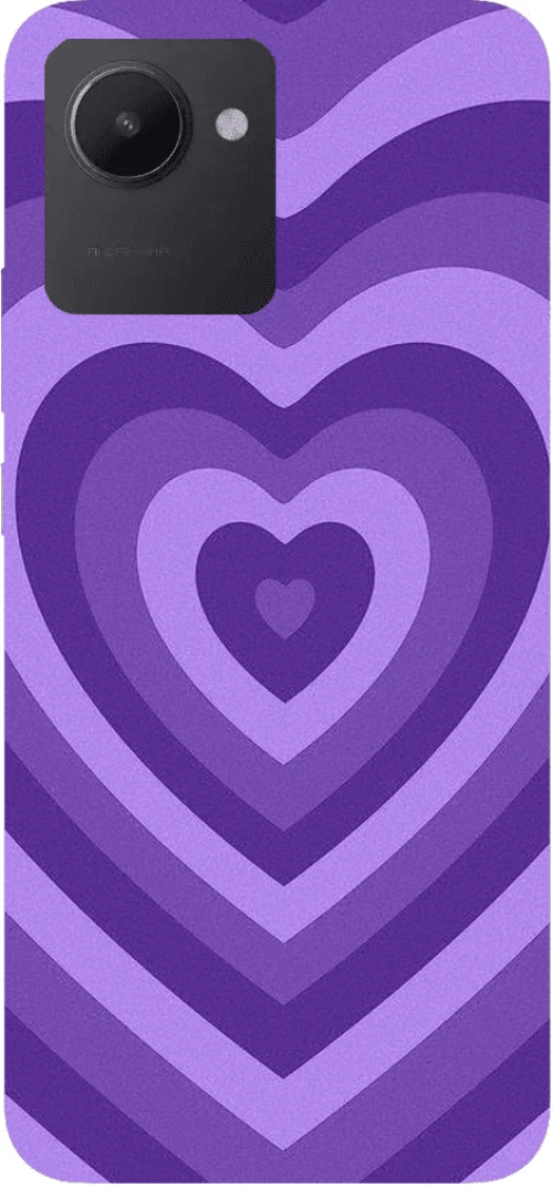 Hearts Silicone case Θήκη για Realme C30 purple