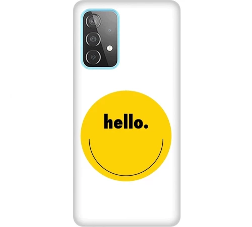 hello Silicone case Θήκη γιαSamsung Galaxy A52s / A52 5G / A52 4G yellow