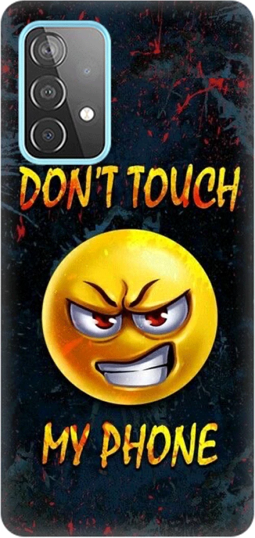 don't touch my phone emoji Silicone case Θήκη για Samsung Galaxy A32 5G yellow