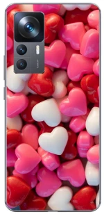 Chocolate Hearts Silicone case Θήκη για Xiaomi 12 T 5G pink