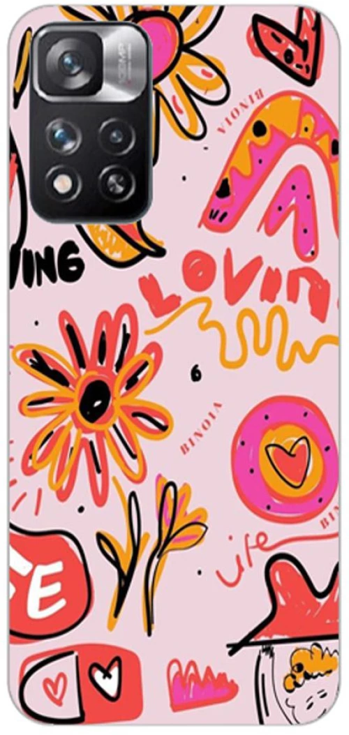 LOVELY FLOWERS Silicone case Θήκη για Xiaomi Redmi Note 11 Pro 5G