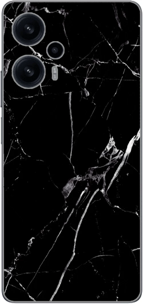 MARBLE BLACK Silicone case Θήκη για Xiaomi Poco F5