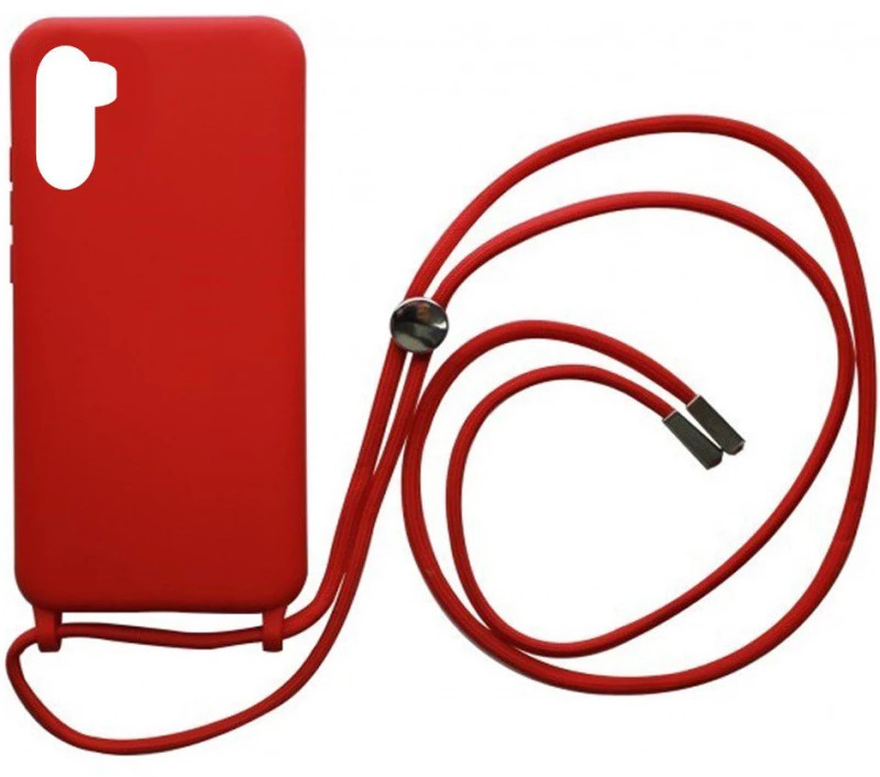 Cord Silicone back cover Θηκη με κορδόνι για Samsung Galaxy A14 5G red*