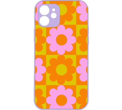 FLOWER PATTERN Premium Protective Hard Case purple Θήκη για Iphone 12
