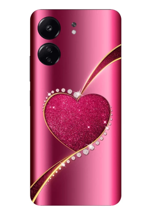 Shining Heart Silicone Case θήκη για Xiaomi Poco C65 pink