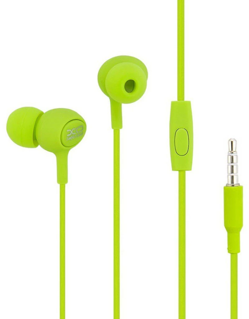 Ακουστικά ενσυρματα XO S6 in-ear 3.5mm mini jack green