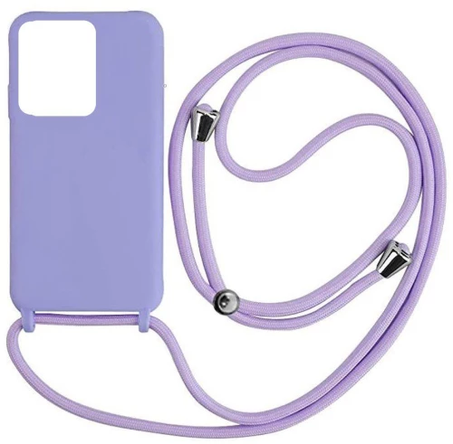 Cord Silicone back cover θηκη με κορδόνι για Xiaomi Redmi 13C violet