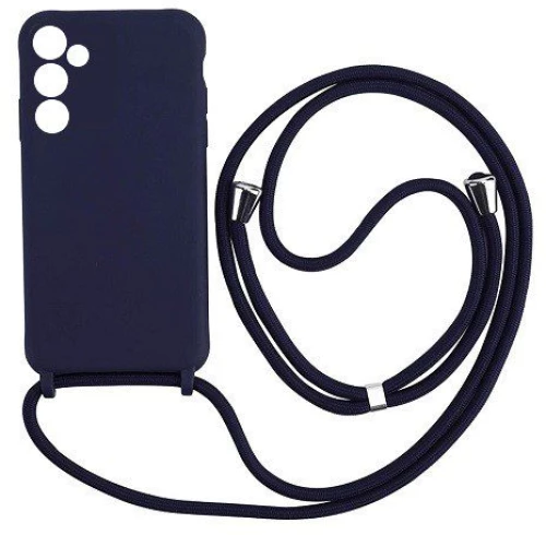 Cord Silicone back cover θηκη με κορδόνι για Samsung Galaxy A14 blue