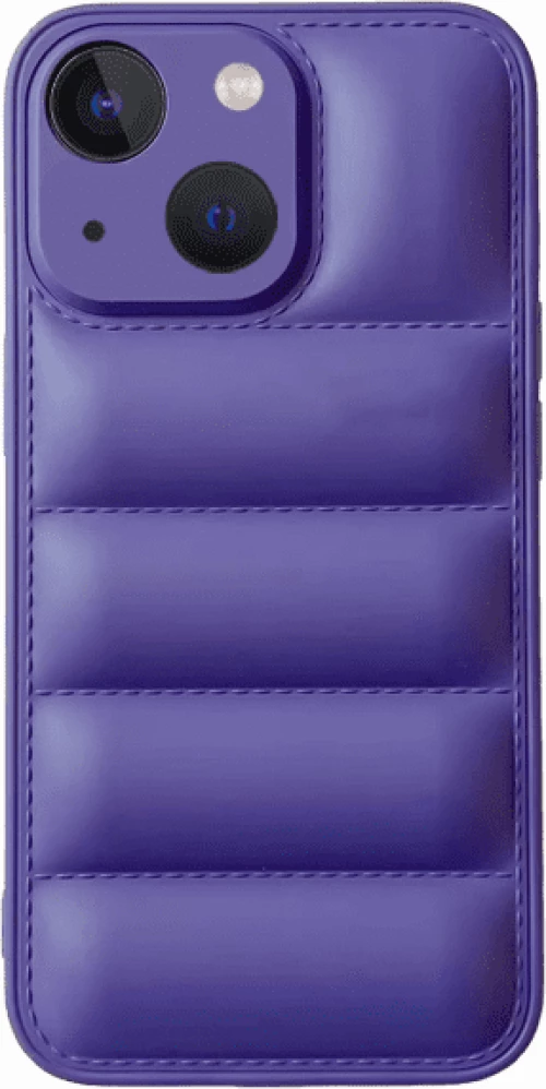 Fashion Soft Touch PUFFER Θήκη για iPhone 15 Purple
