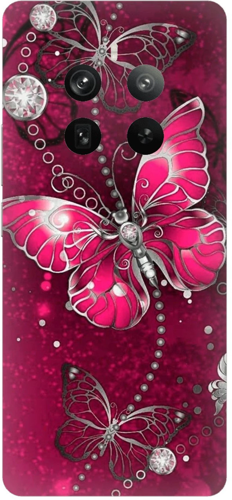Butterfly Fuchsia Case θήκη για Realme 12 Pro+ 5G