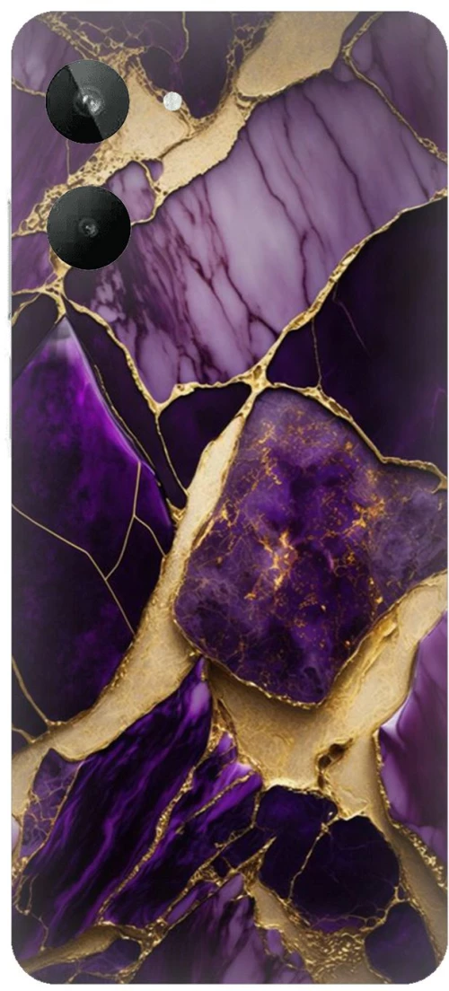 Marble Black-Purple Silicone Case θήκη για Realme 10 4G