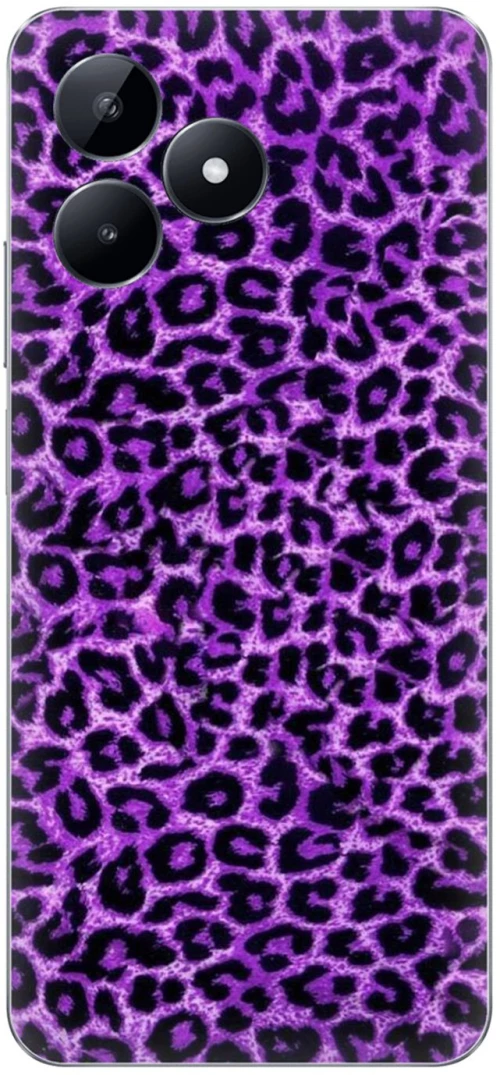 Animal Print Leopard Purple Silicone Case θήκη για Realme Note 50