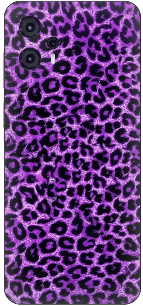 Animal Print Leopard Purple Silicone Case θήκη για Motorola Moto G23 4G