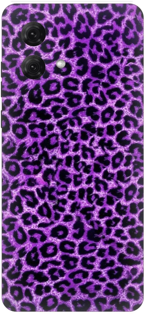 Animal Print Leopard Purple Silicone Case θήκη για Motorola Moto G84 5G