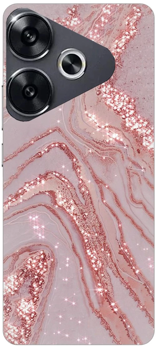 Marble Pink Silicone Case θήκη για Xiaomi Poco F6 5G