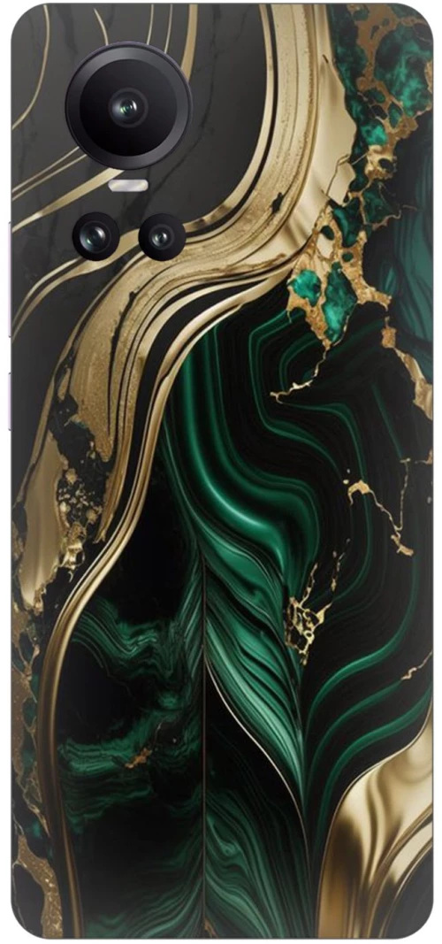 Marble Green-Gold Silicone Case θήκη για OPPO Reno10 Pro 5G